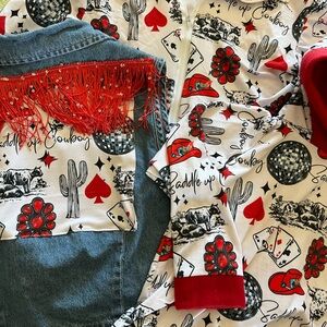 Western Vegas Vest with Red Fringe